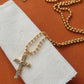 Selma 18K Gold Non-Tarnish CZ Cross Pendant Necklace
