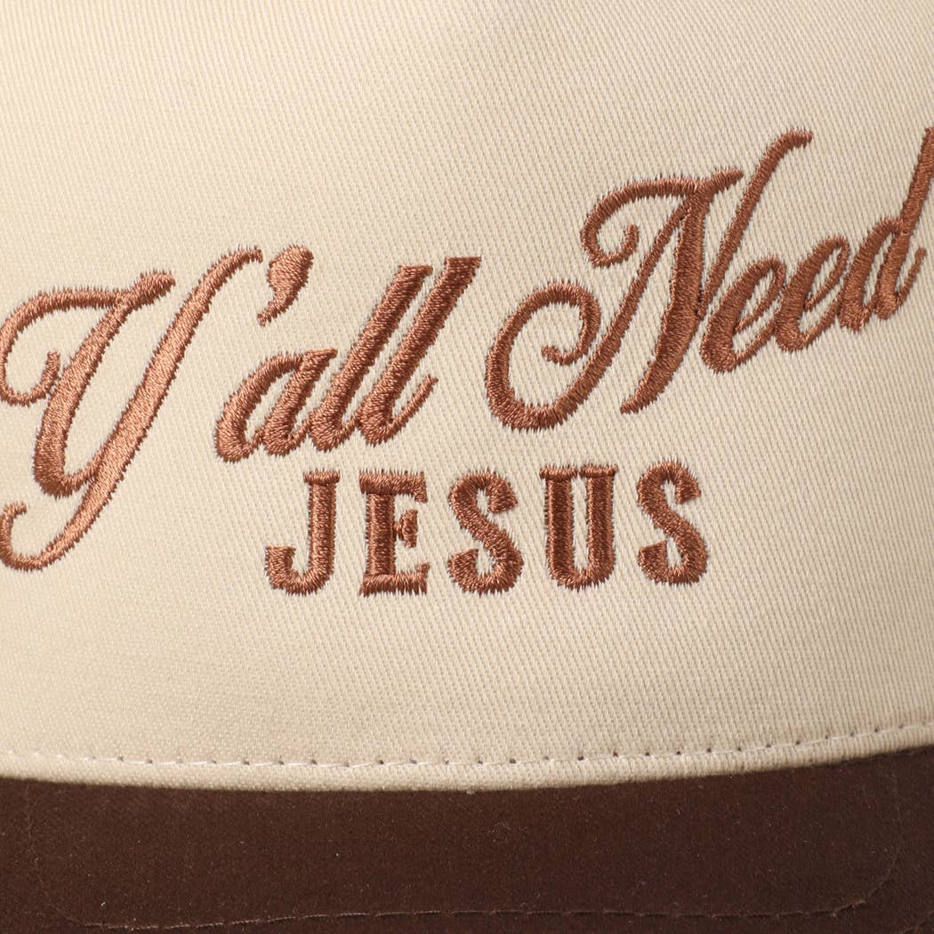 Y'all Need Jesus Lettering Embroidered Trucker Hat