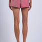Gingham Checker Lace Ribbon Micro Shorts