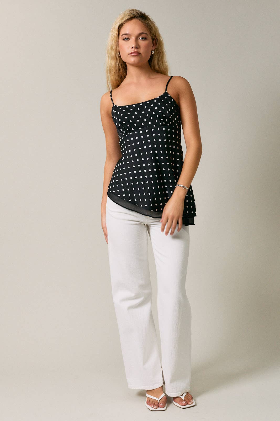 Polka Dot Asymmetrical Top