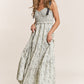 Empire Neck Line Floral Tiered Maxi Dress