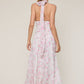 FLORAL CHIFFON HALTER MAXI DRESS