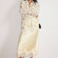 Lace Trim Satin Midi Dress