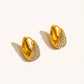Aurven 18K Gold Non-Tarnish Crystal Teardrop Hoop Earrings