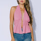 Halter Ruched Front Peplum Top