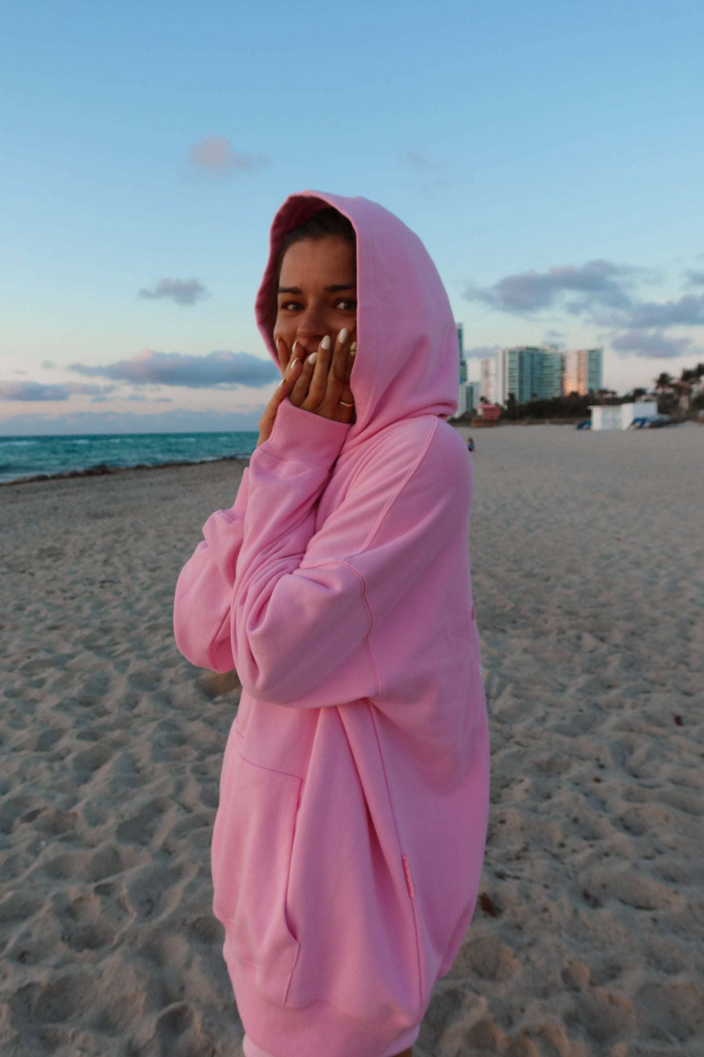 Lottie Pink Bikini Beaded Ocean Hoodie