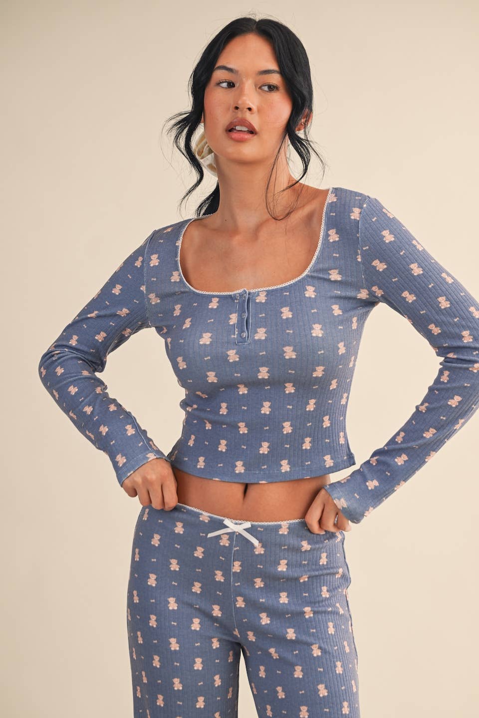Teddy Bear Print Top