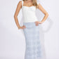 White Solid Mesh Corset Top