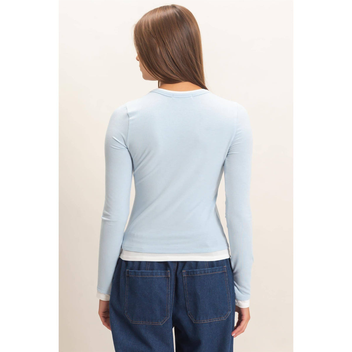 Layered Effect Long Sleeve Top