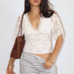 Scalloped Lace V-Neck Top
