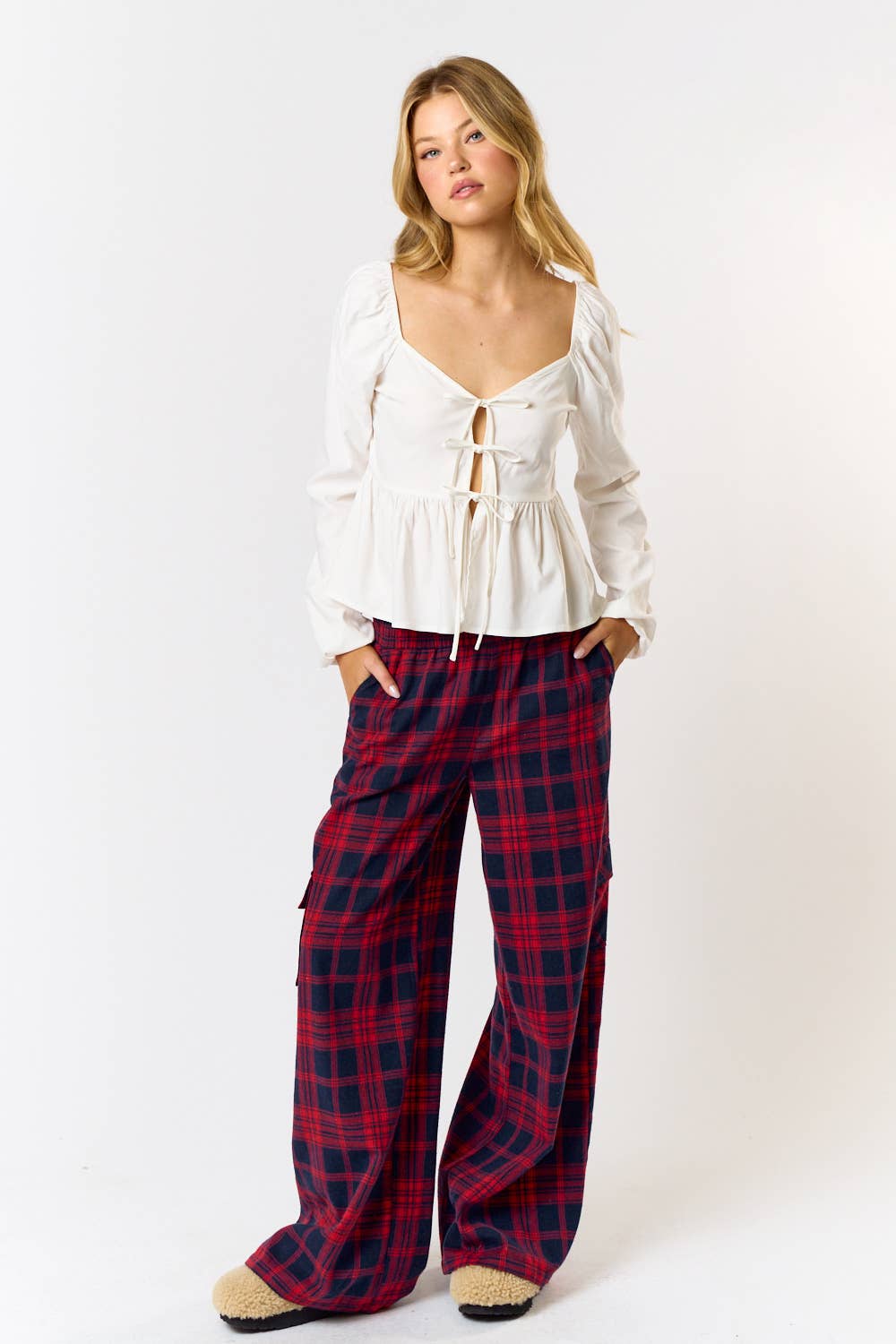 Red Plaid PJ Pantas