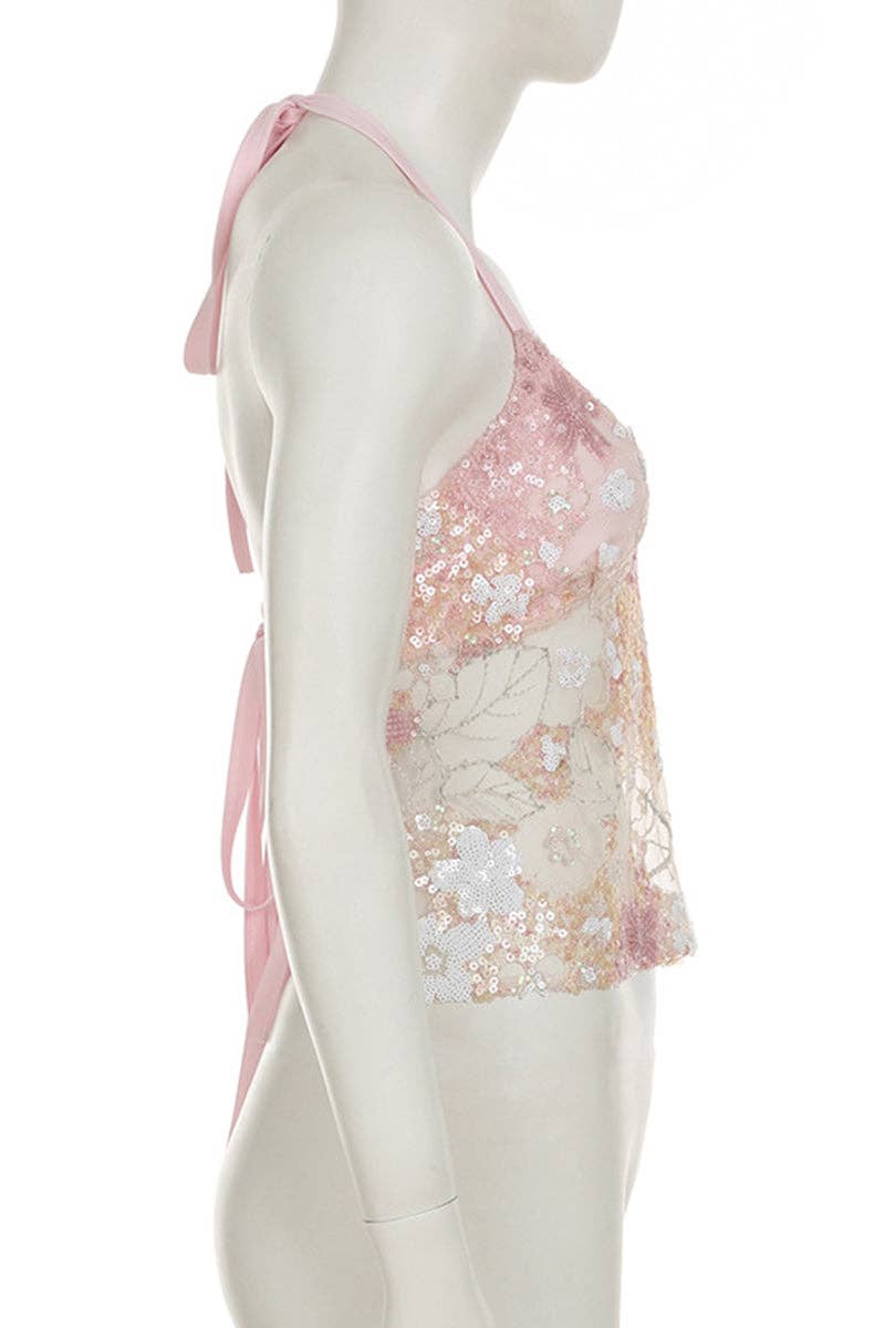 Sequin Halter Camisole