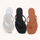 Solid Color Square Toe Thong Sandal