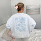 Pearl Grey Tropical Embroider Sweatshirt