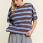 Stripe Oversized Short Sleeve Top