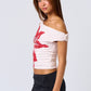 Knot Off Shoulder Top with Floral Print