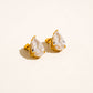 Avenn 18K Gold Non-Tarnish Round CZ Flat Back Earrings