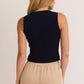 Sleeveless Round Neck Button Down Ripped Sweater Top
