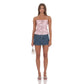 Sequin Floral Open back Top in Pink