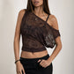 Lace Off The Shoulder Soft Draped Fit Top