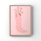 Pink Cowgirl Boot Vase Print