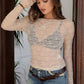 Sheer Lace Long Sleeve Top