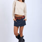 Boat Neck Button Knit Sweater