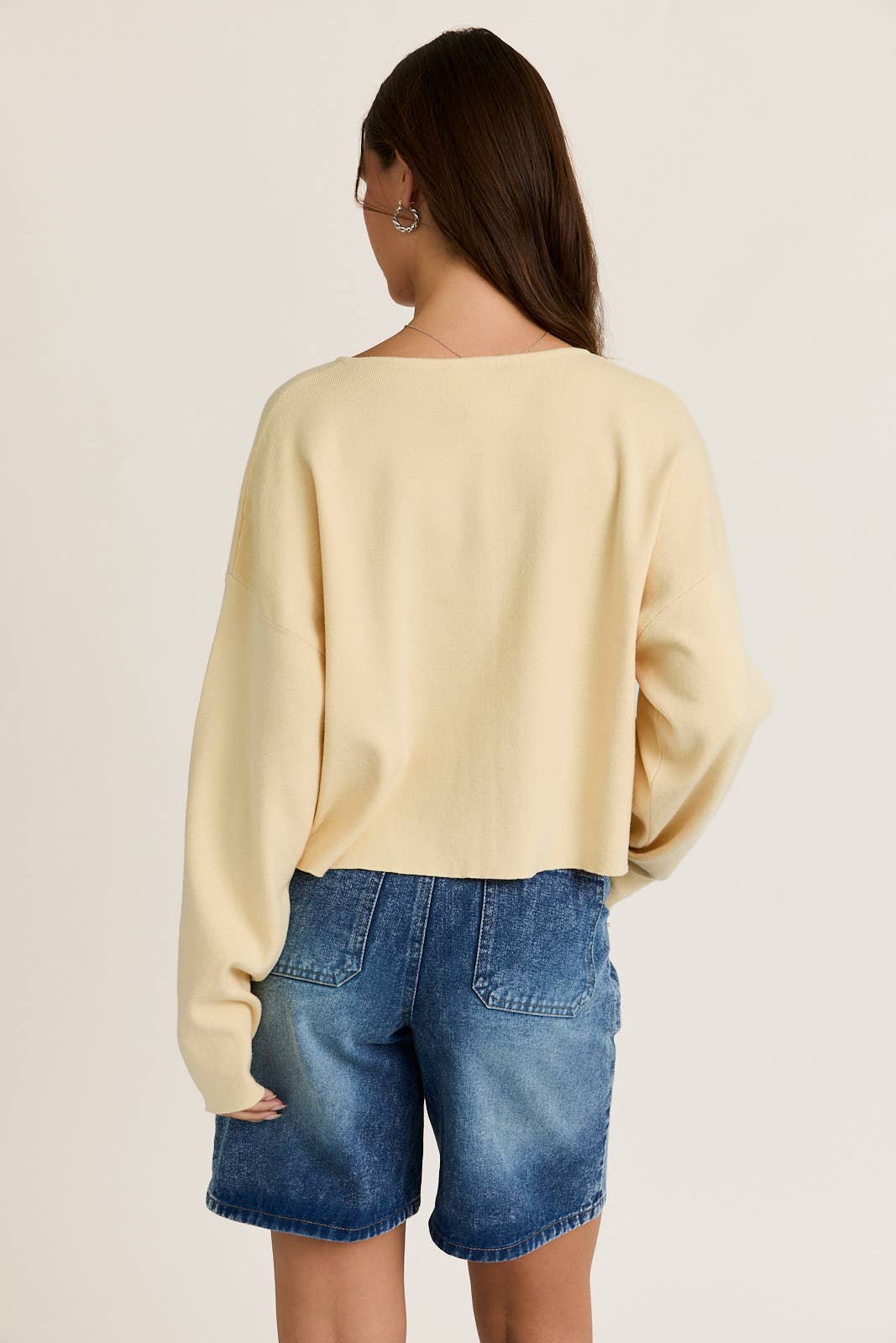 Round Neck Sweater Cardigan