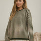 Henley Striped Sweater