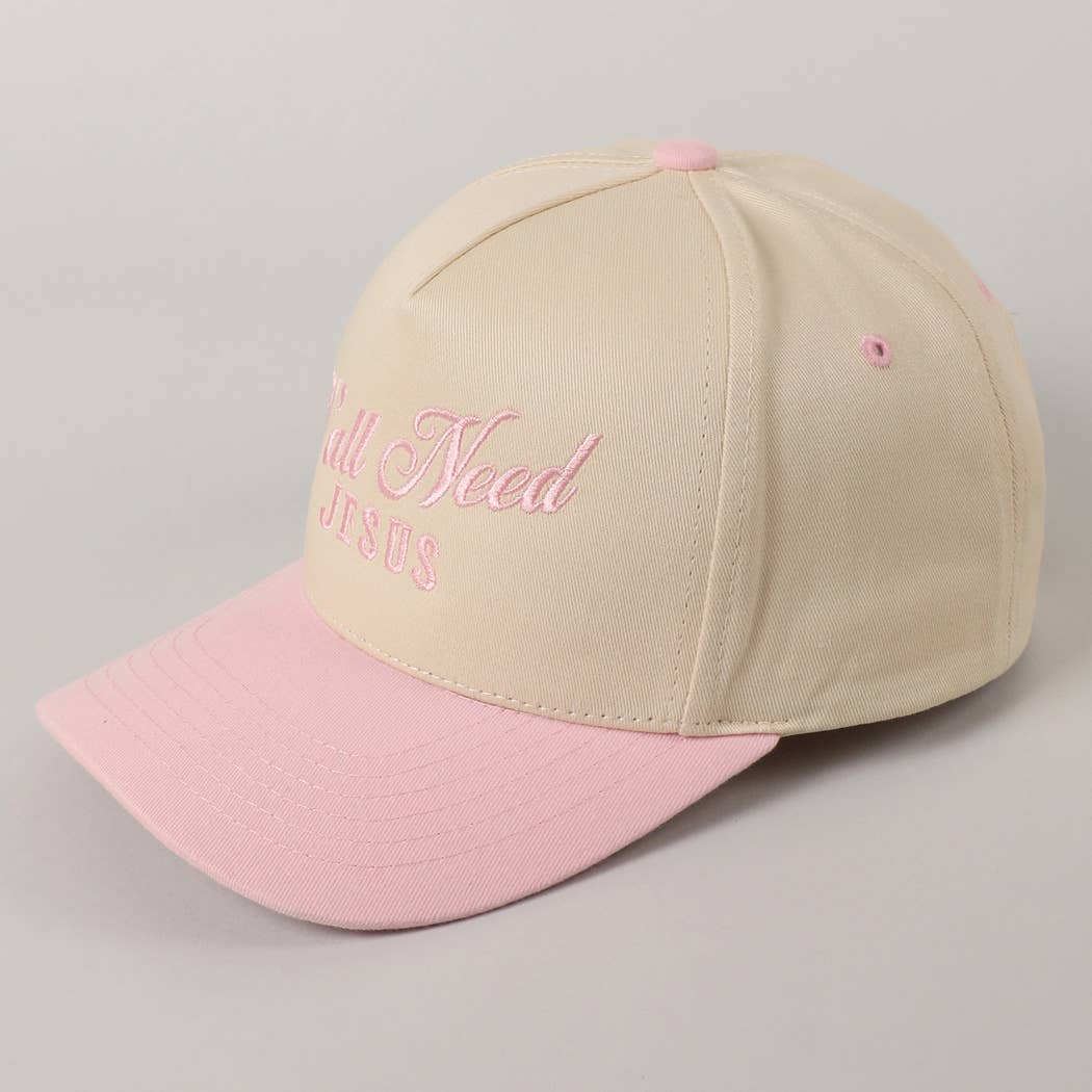 Y'all Need Jesus Lettering Embroidered Trucker Hat