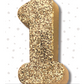 Glitter Number Candle Gold