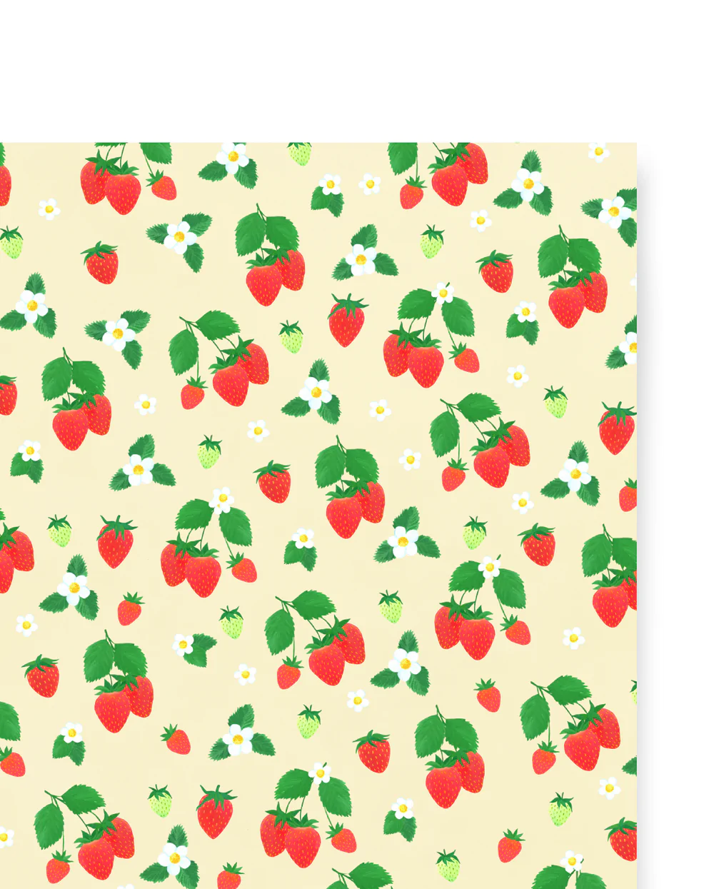 Strawberries Gift Wrap: Roll of 3 sheets