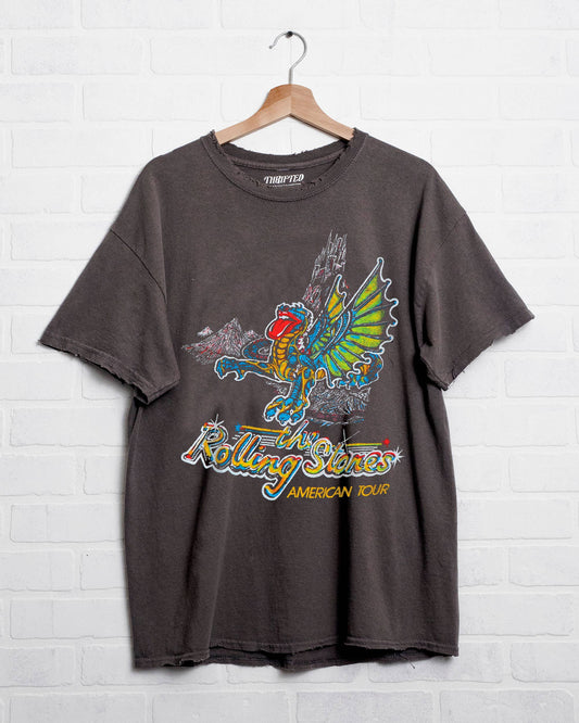 Rolling Stones USA Dragon Tour Charcoal Thrifted Tee