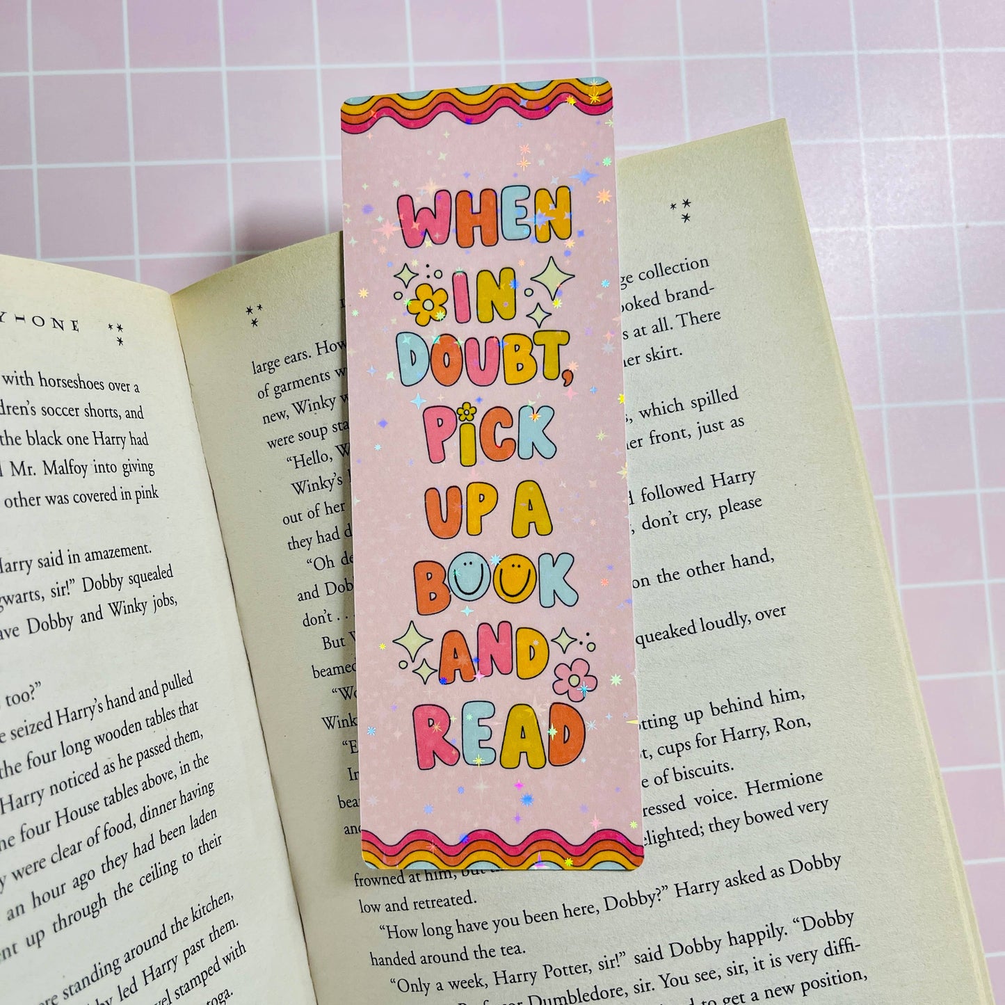 Holographic Laminated Bookmark When In Doubt Read