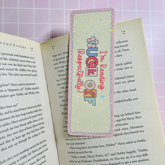 Holographic Laminated Bookmark I'm Reading F Off