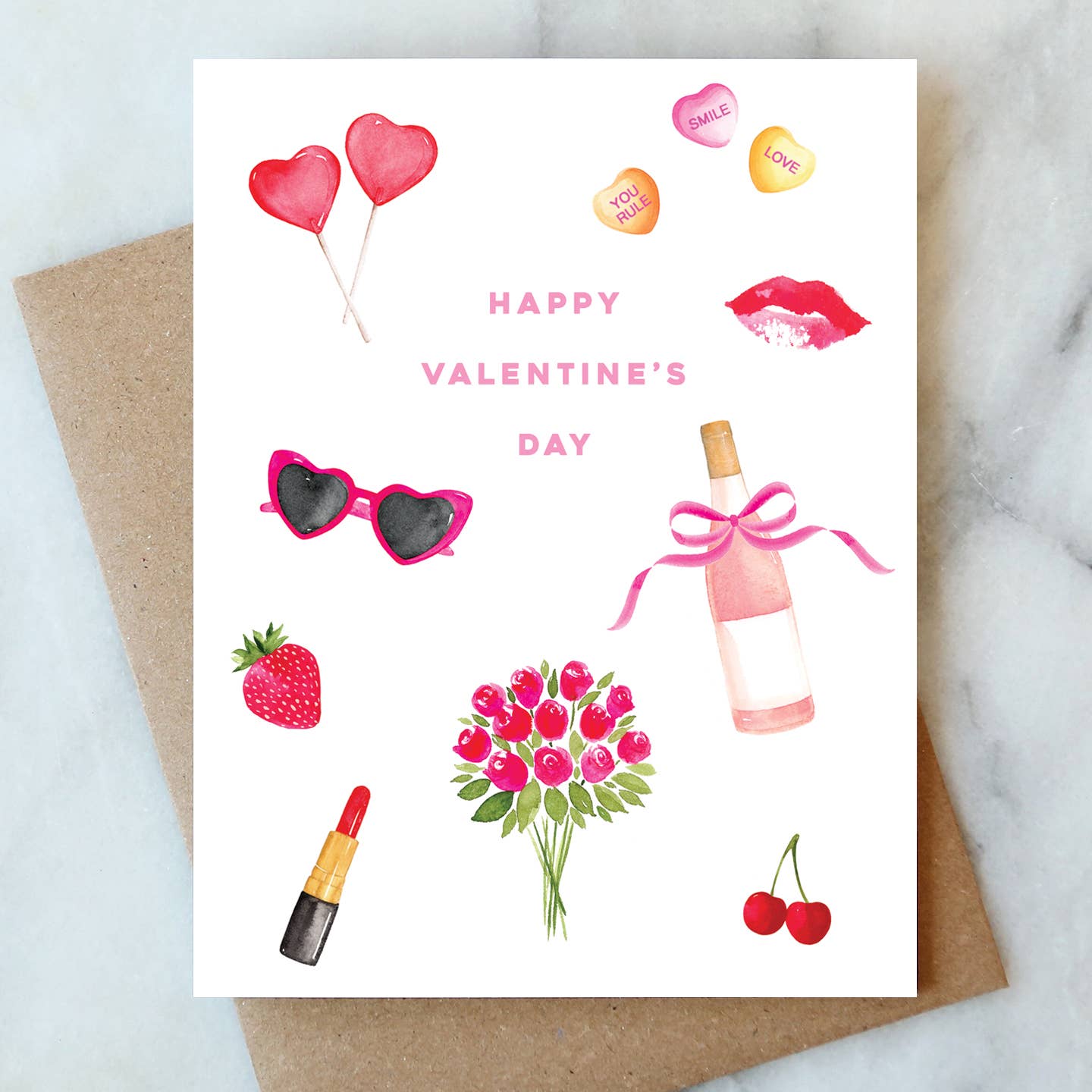 Girly Galentine's Greeting Card