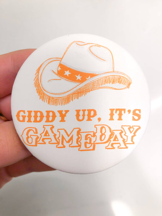 Giddy Up Button (orange)