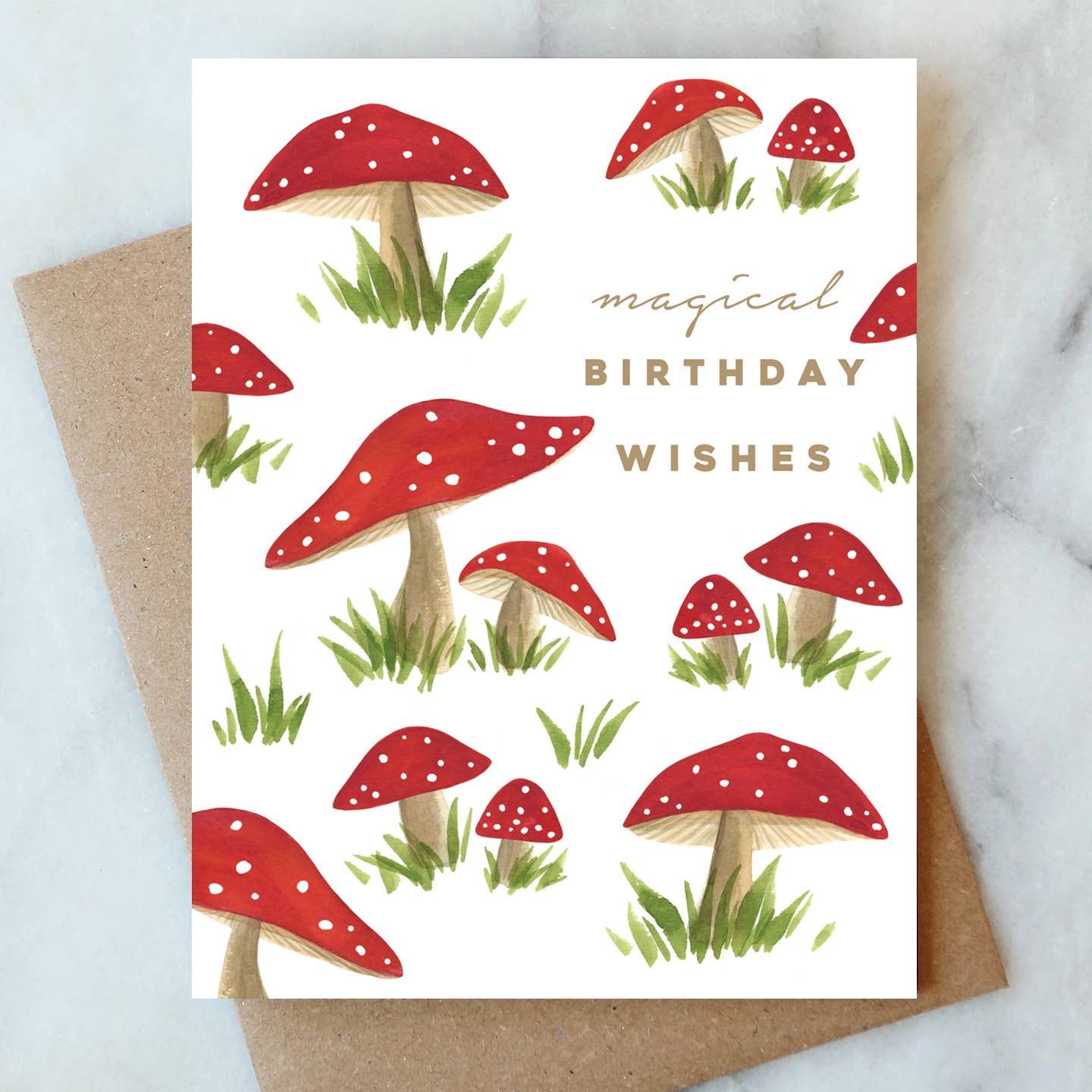 Magical Mushrooms Birthday Greeting Card