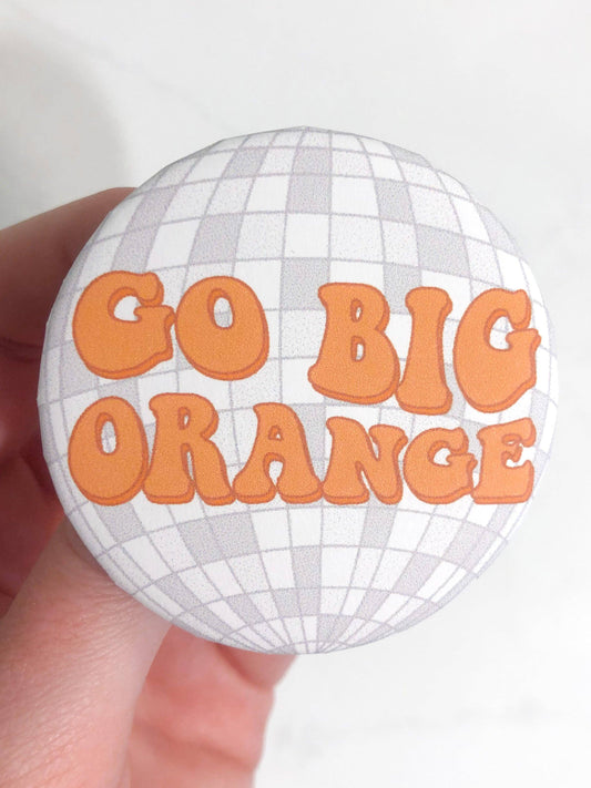 Big Orange Disco Button
