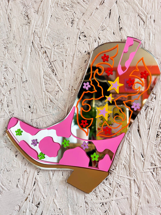 Party Cowgirl Boot Mini Mirror