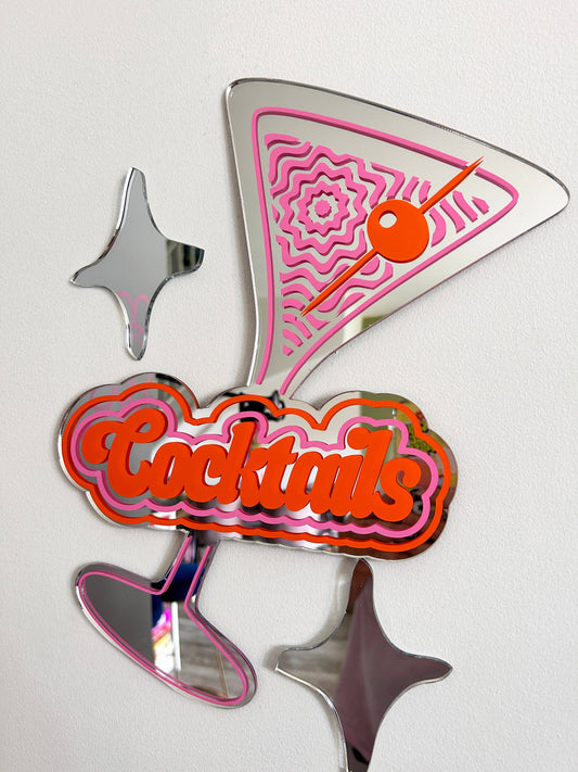 Retro Cocktail Sign Mirror