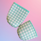 Mint Gingham Iced Coffee Sleeve: Small (16-18oz)