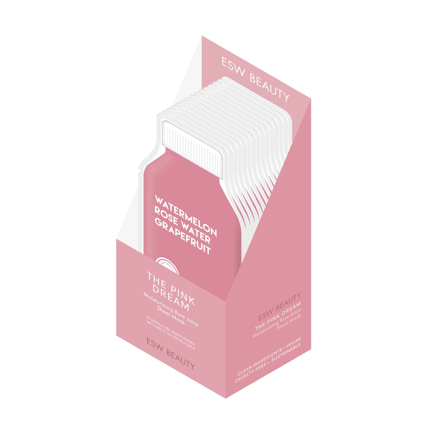The Pink Dream Raw Juice Sheet Mask Filled PDQ Display